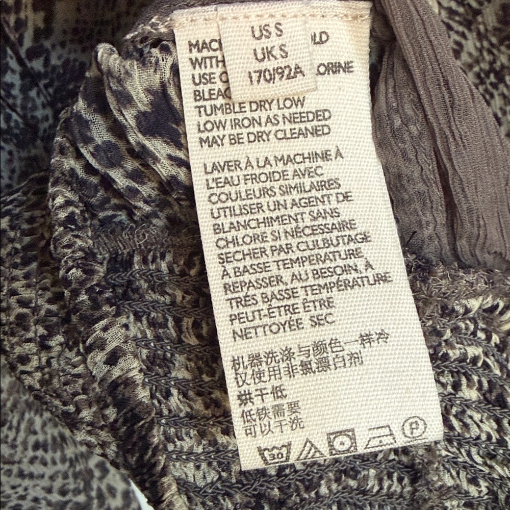 Free People Long Sleeve Snakeskin Print Roma Blouse - Picture 8 of 9